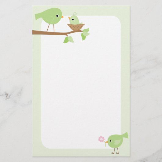 Baby vogelnestje (roze) briefpapier (Voorkant)