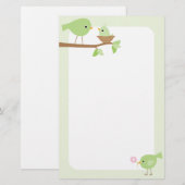 Baby vogelnestje (roze) briefpapier (Voorkant / Achterkant)