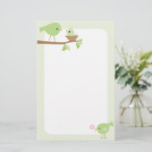 Baby vogelnestje (roze) briefpapier (Staand voorkant)