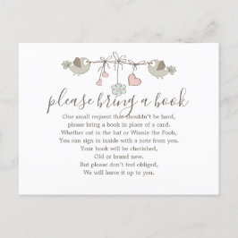 Baby Vogels Baby Shower Boek Insteek Verzoekkaart Uitnodiging Briefkaart