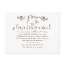 Baby Vogels Baby Shower Boek Insteek Verzoekkaart