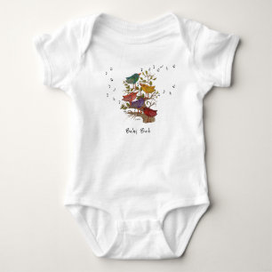Baby vogels die Baby-badpak zingen - Personalisere Romper