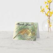Baby Vogels in een Nest "Dank je!" Briefkaart (Gele Bloem)