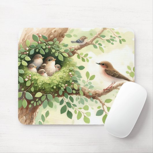 Baby Vogels in Nest Muismat (Met muis)