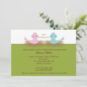 Baby vogels TWINS Baby shower Uitnodiging (Staand voorkant)