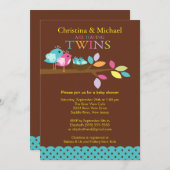 Baby vogeltweelingen Babydouches Kaart (Voorkant / Achterkant)