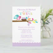 Baby vogeltweelingen Babydouches Kaart (Staand voorkant)