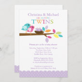 Baby vogeltweelingen Babydouches Kaart (Voorkant / Achterkant)