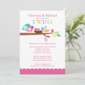 Baby vogeltweelingen Babydouches Kaart (Staand voorkant)