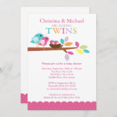 Baby vogeltweelingen Babydouches Kaart (Voorkant / Achterkant)