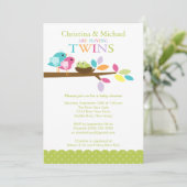 Baby vogeltweelingen Babydouches Kaart (Staand voorkant)