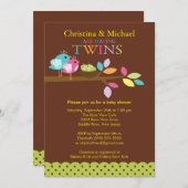 Baby vogeltweelingen Babydouches Kaart (Voorkant / Achterkant)