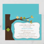 Baby Vogeluitnodiging tot Baby shower Kaart (Voorkant / Achterkant)