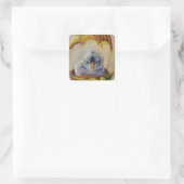 Baby Vogelvullende Gele Parachute Waterverf Vierkante Sticker (Tas)