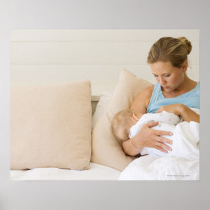 Baby voor borstvoeding poster