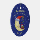 Baby voor eerste kerstkerstkerstkerstmanmonogram keramisch ornament (Rechts)