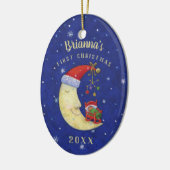 Baby voor eerste kerstkerstkerstkerstmanmonogram keramisch ornament (Links)
