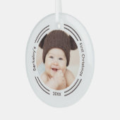 Baby voor eerste kerstmis glas ornament (Voorkant links)