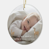 Baby voor kerstmis 1 keramisch ornament (Links)