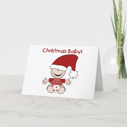 Baby voor kerstmis en cadeaus feestdagen kaart (Voorkant)