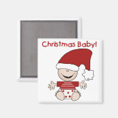 Baby voor kerstmis en cadeaus magneet (Voorkant / Achterkant)