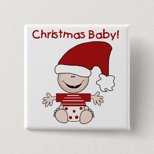 Baby voor kerstmis vierkante button 5,1 cm (Voorkant)