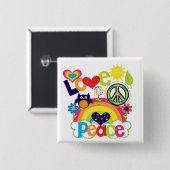 Baby voor liefde en vrede vierkante button 5,1 cm (Voorkant /achterkant)
