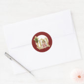 Baby voor religieuze kerstmis Jesus Floral Marian  Ronde Sticker (Envelop)