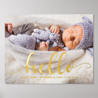 Baby voor scriptletters "Hallo"
