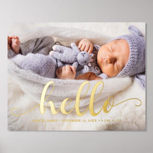 Baby voor scriptletters "Hallo" Folie Afdrukken (Voorkant)