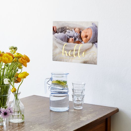 Baby voor scriptletters "Hallo" Folie Afdrukken (Laag (Keuken))