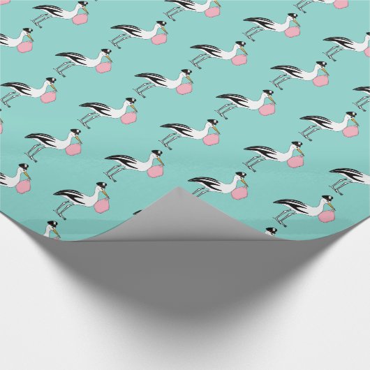 Baby voor speciale levering van winkel Blauw roze Cadeaupapier (Hoek)