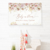 Baby voor tuinbloem in baby shower spandoek (Insitu)