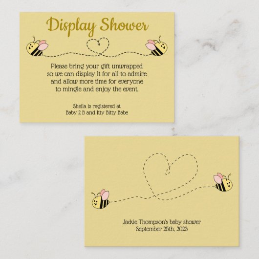 Baby voor tweelingbehuizing informatiekaartje (Voorkant / Achterkant)