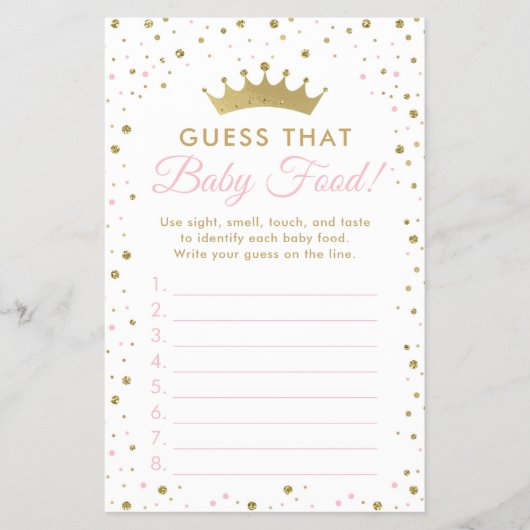 Baby voor voedselbereiding Baby shower Game Flyer (Voorkant)