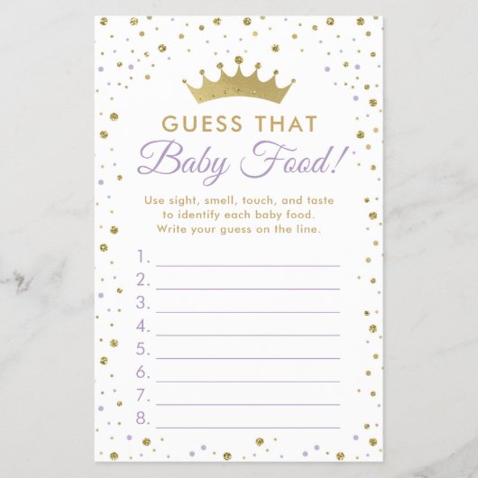 Baby voor voedselbereiding Baby shower Game Flyer (Voorkant)