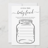 Baby voor voedselbereiding Baby shower Game Kaart (Achterkant)