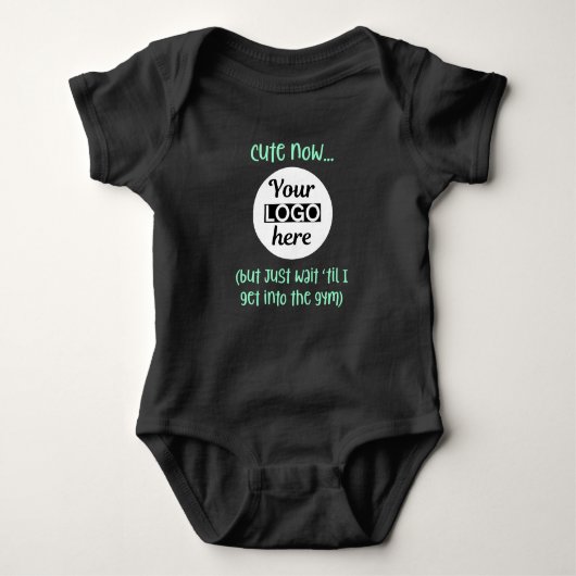 Baby voor werkout voeg uw logo-kostuum toe romper (Voorkant)