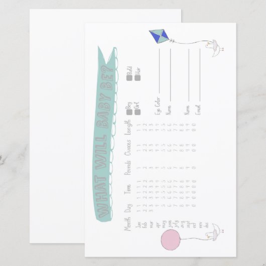 Baby-voorspeller-avontuurlijk Baby shower (Voorkant / Achterkant)