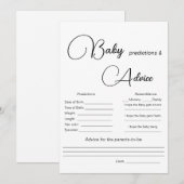 Baby voorspelling Baby shower game Kaart (Voorkant / Achterkant)