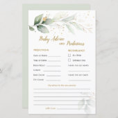 Baby Voorspelling en advies voor groene en goudops (Voorkant / Achterkant)