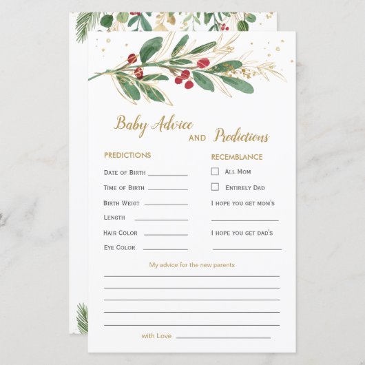 Baby Voorspelling en advies voor groene en goudops (Voorkant / Achterkant)