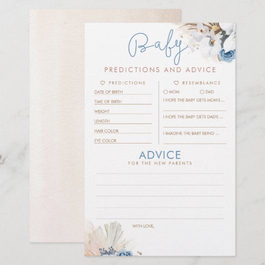 Baby voorspelling en adviesgame (Voorkant / Achterkant)