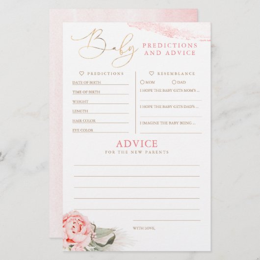 Baby voorspelling en adviesgame (Voorkant / Achterkant)