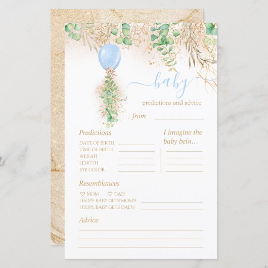 Baby voorspelling en adviesgame (Voorkant / Achterkant)