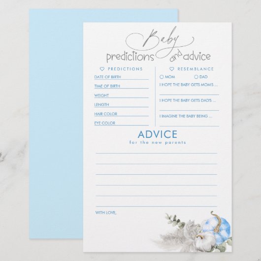 Baby voorspelling en adviesgame (Voorkant / Achterkant)