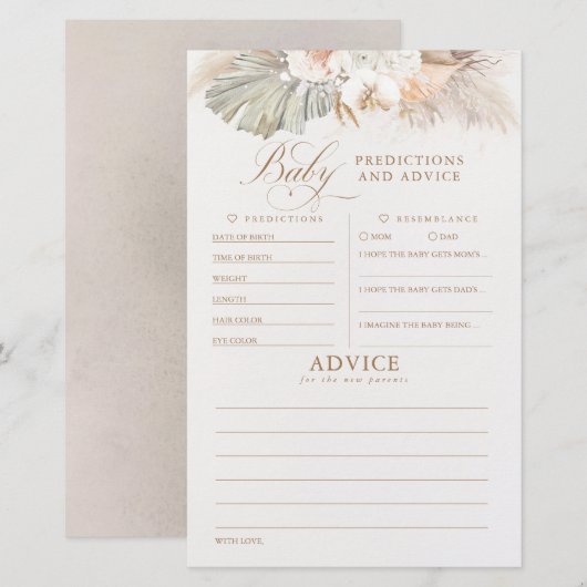 Baby voorspelling en adviesgame (Voorkant / Achterkant)