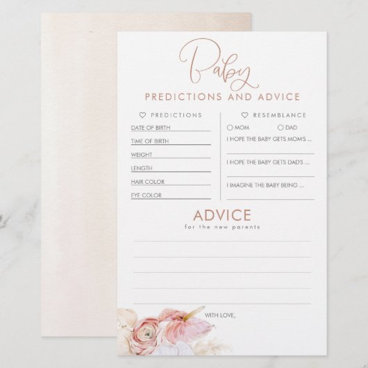 Baby voorspelling en adviesgame (Voorkant / Achterkant)