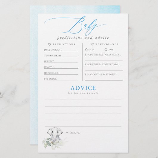 Baby voorspelling en adviesgame (Voorkant / Achterkant)