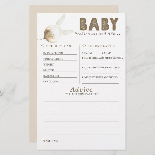 Baby voorspelling en adviesgame (Voorkant / Achterkant)